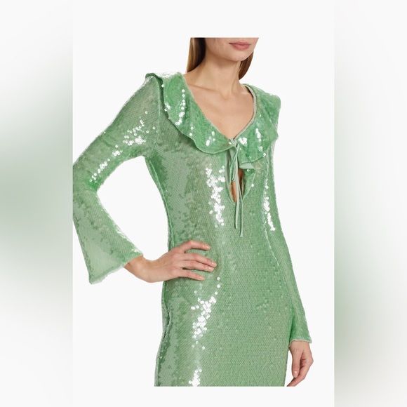 Self Portrait Sequin Ruffled Midi Dress NWT - Picture 2 of 9